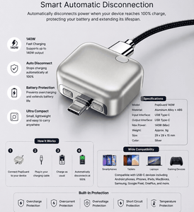 Type-C Smart Auto Charge Remover Adapter | Fast Charging |Battery Guard with Anti-Overcharge Protection