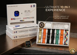 i20 Ultra Smart Watch with Airpods For Men, Women & Kids, 7 in 1 Combo Ultra Smart Watch with 7 Multi Color Strap
