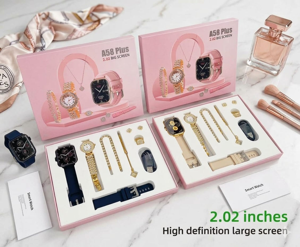 A58 Plus Luxury Smart Watch Gift Set